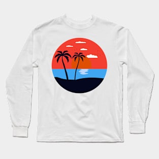 Funny Sunset Palm Tree Long Sleeve T-Shirt